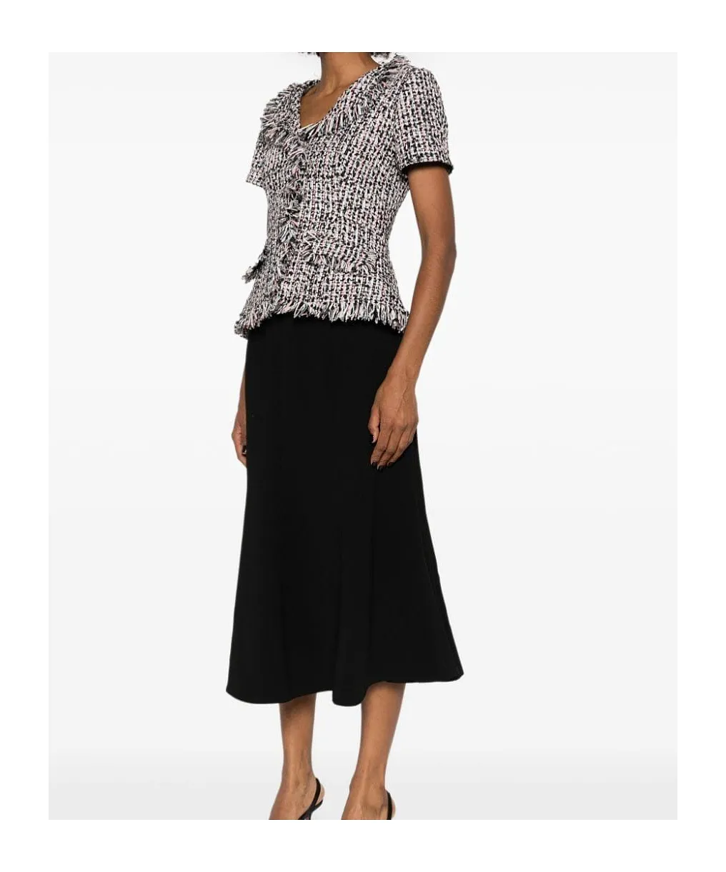 Self-Portrait V-Neck Flared Midi Dress