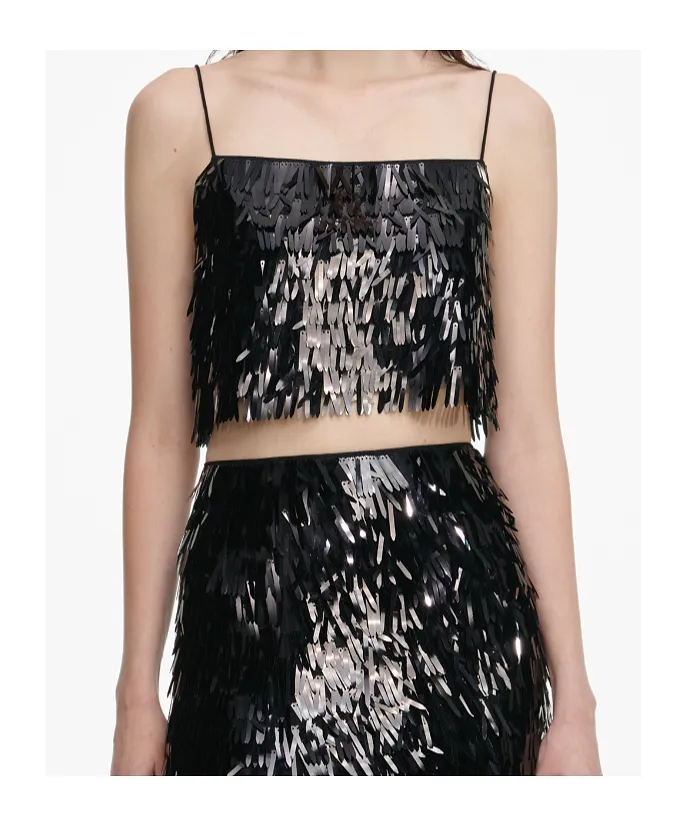Self-Portrait Sequin Embellished Top