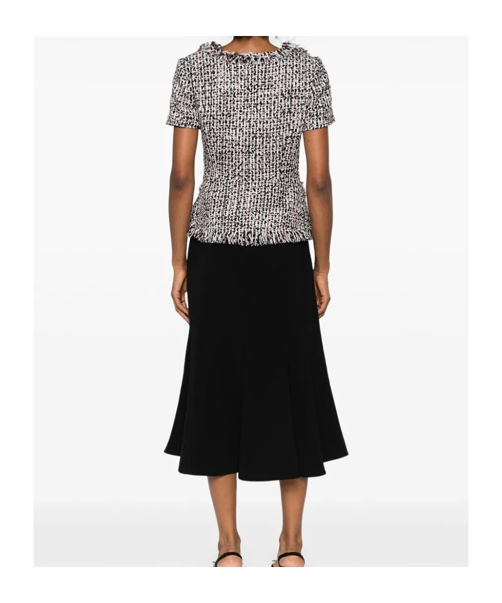 Self-Portrait V-Neck Flared Midi Dress