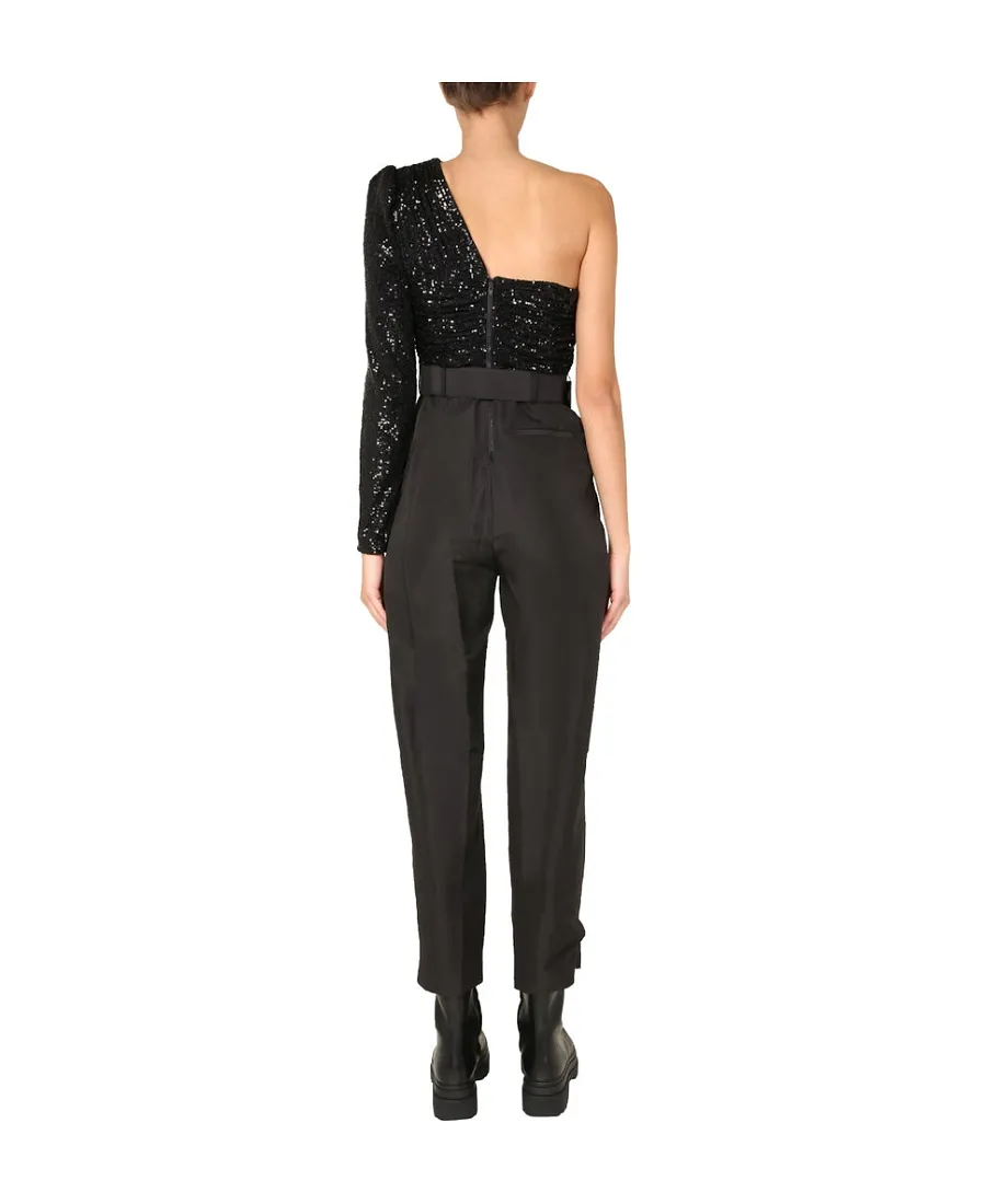 Sequined One-Shoulder Jumpsuit