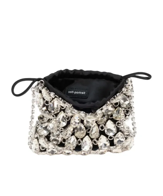 Self-Portrait Mini Chainmail Embellished Shoulder Bag