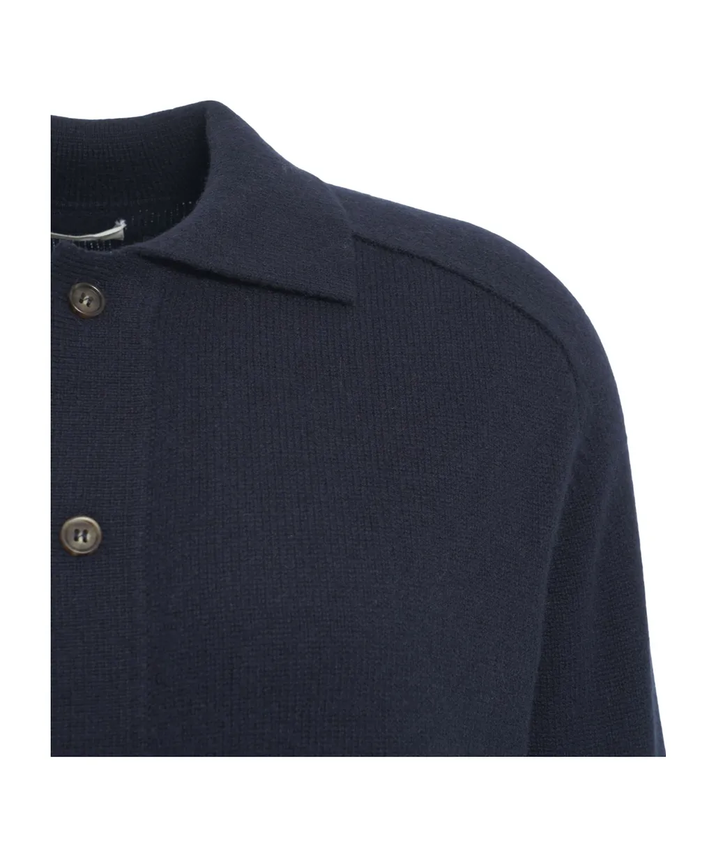Buttoned Long-Sleeve Sweater