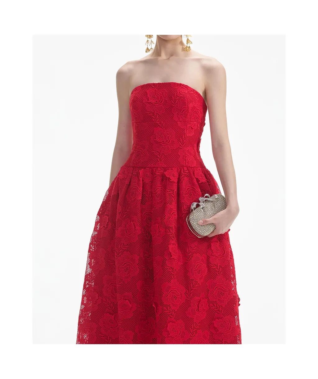 Self-Portrait Lace Strapped Midi Dress