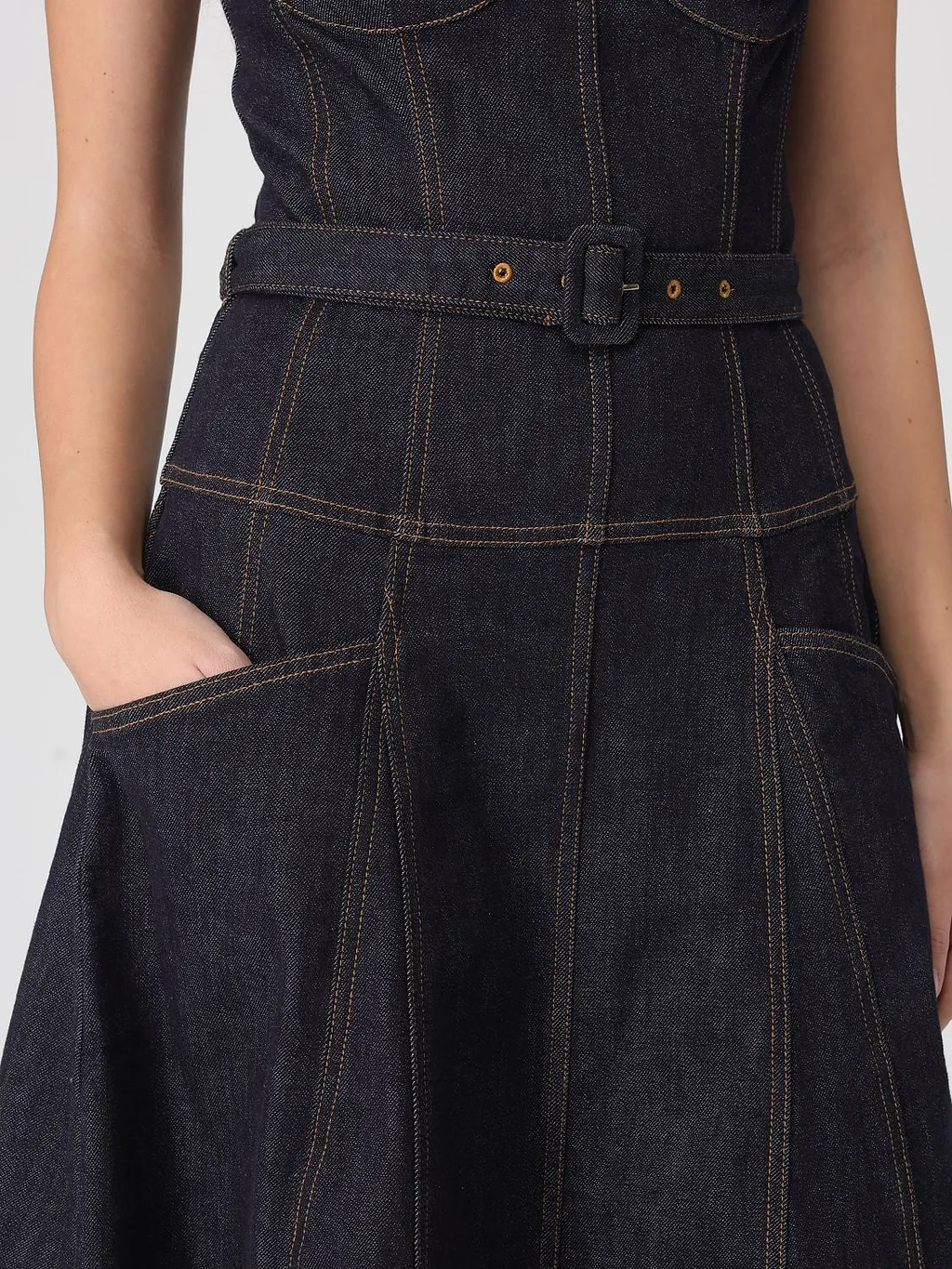 Belted Panelled Dress
