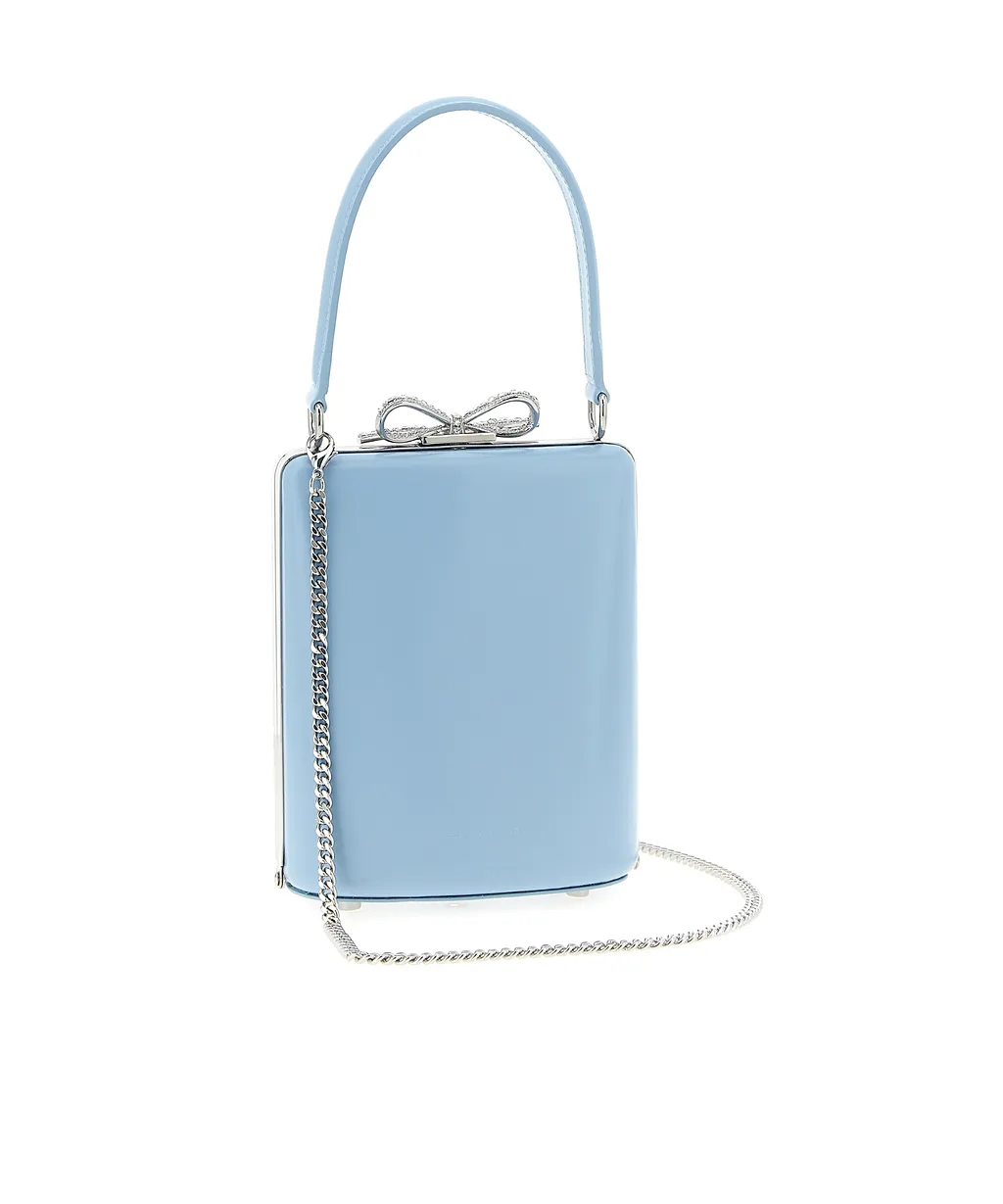 Self-Portrait Bow Clasp Leather Tote Bag