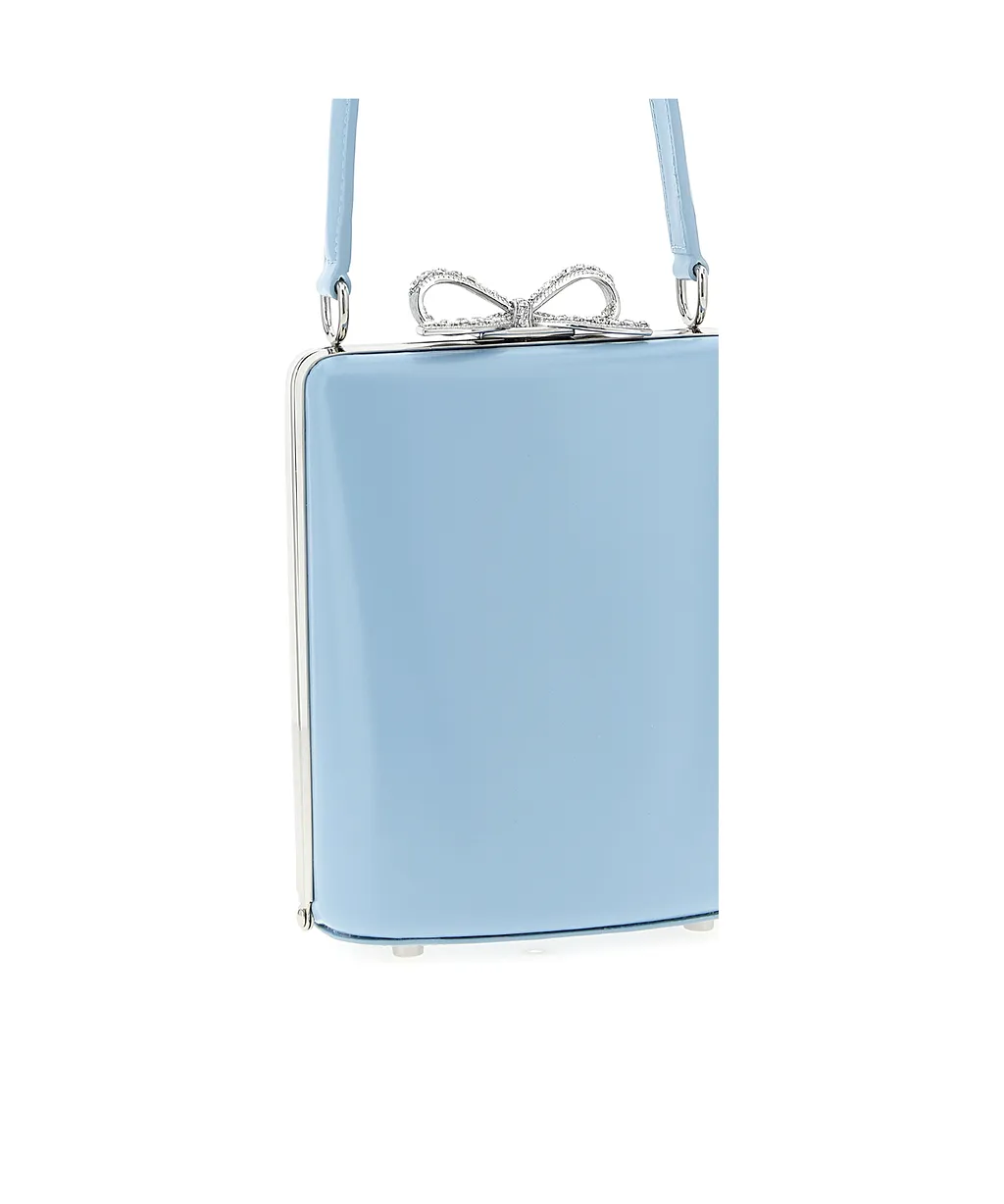 Self-Portrait Bow Clasp Leather Tote Bag