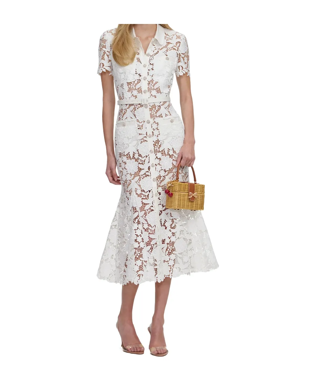 Lace Collared Midi Dress