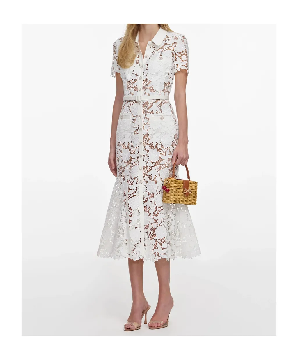 Lace Collared Midi Dress