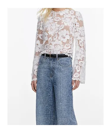 Self-Portrait Floral Crochet Lace Top