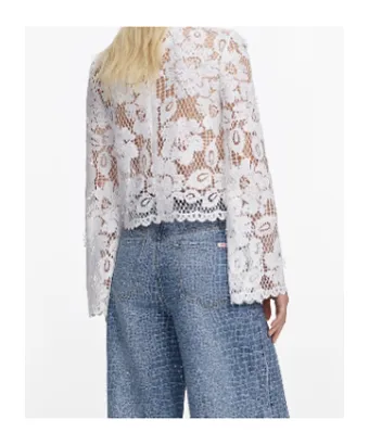 Self-Portrait Floral Crochet Lace Top