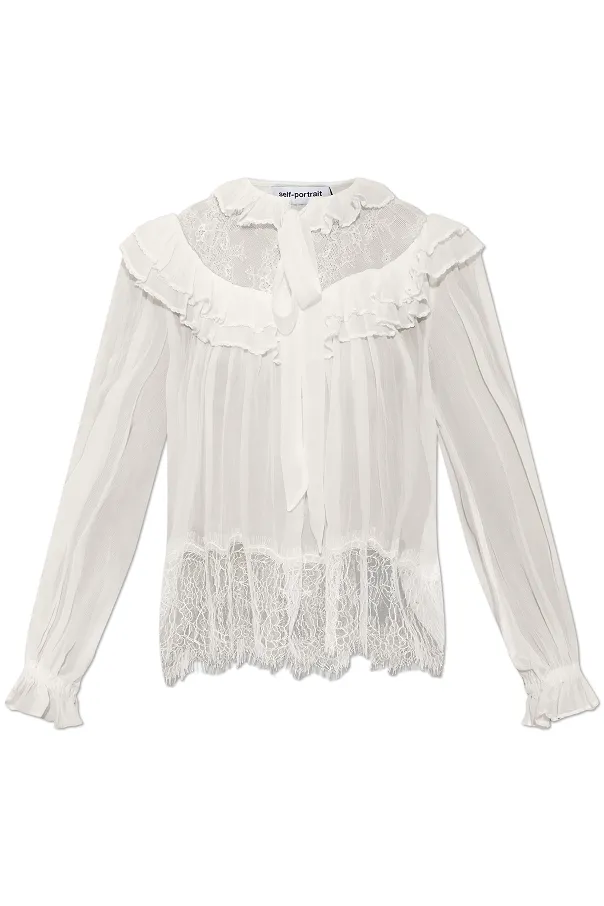 White Georgette Lace Blouse