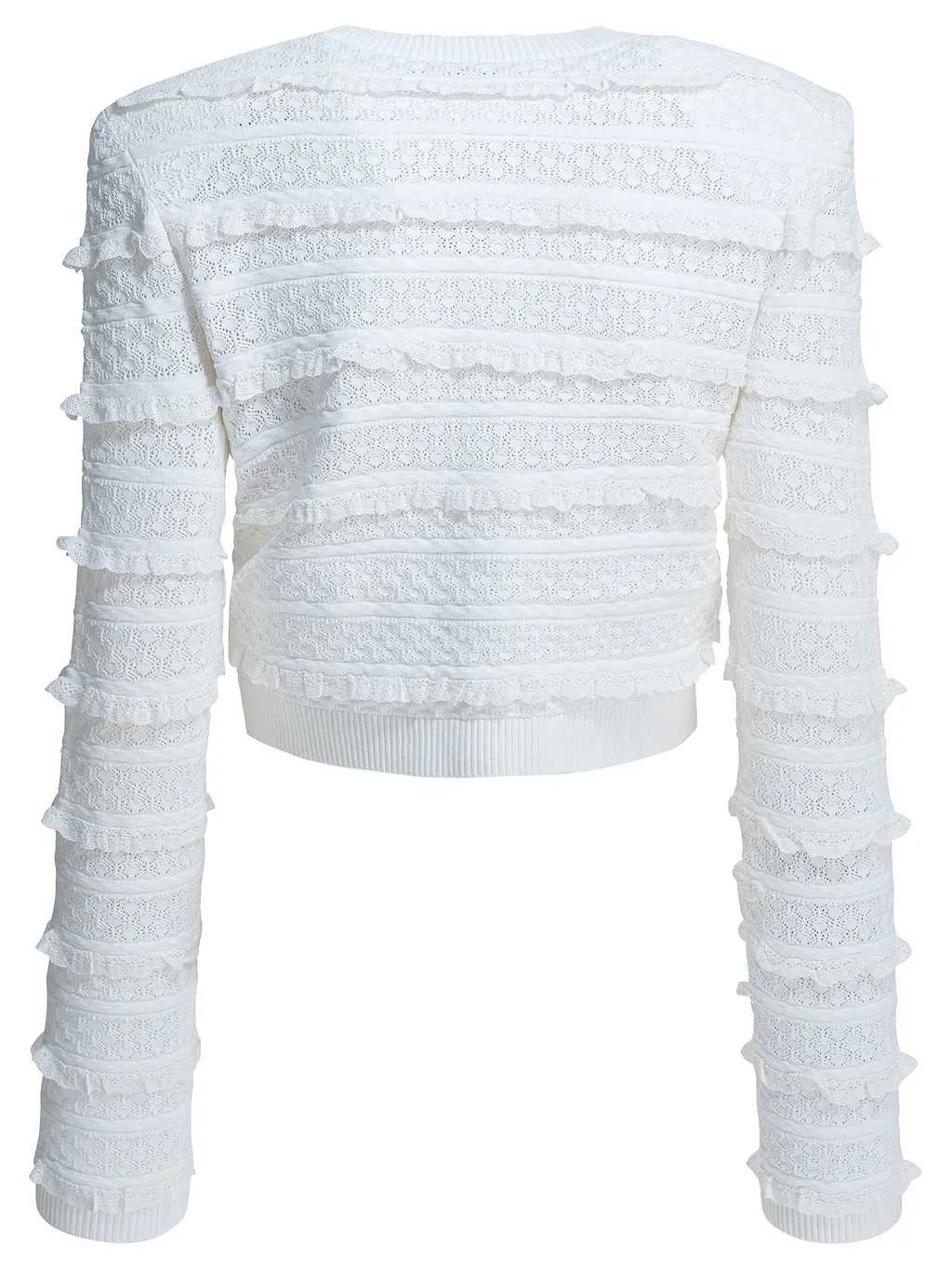 Self-Portrait Pointelle Diamante Cardigan