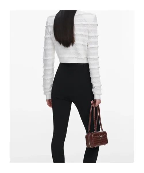 Self-Portrait Pointelle Diamante Cardigan