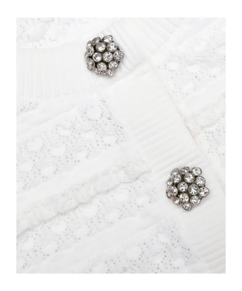 Self-Portrait Pointelle Diamante Cardigan