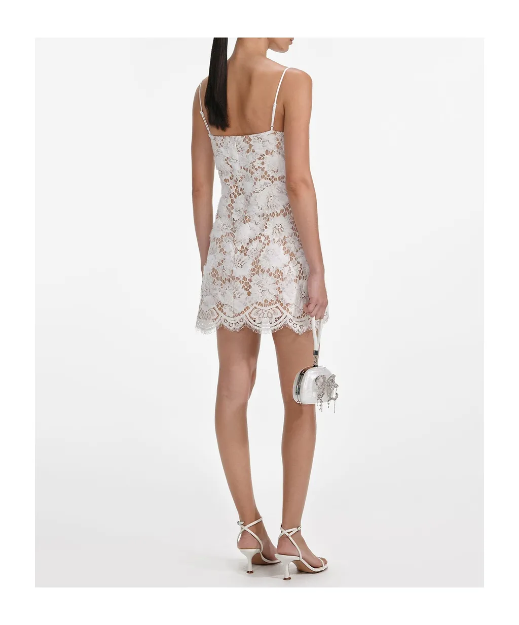Self-Portrait Lace Bow Mini Dress