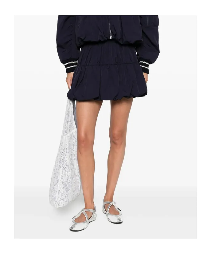Mirian Bubble-Hem Ruffled Mini Skirt
