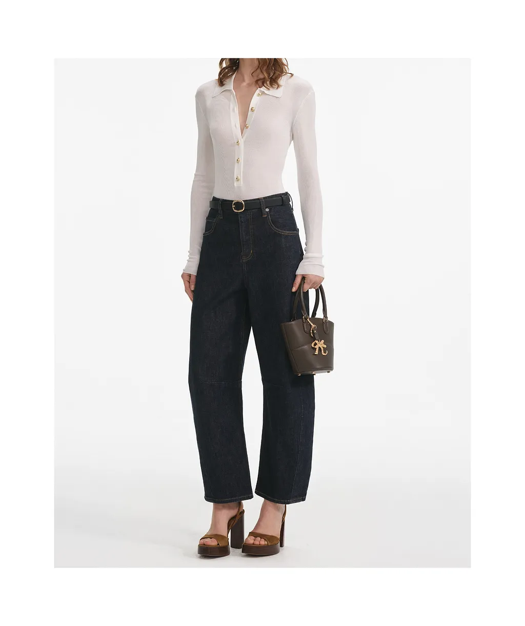 White Viscose Knit Bodysuit