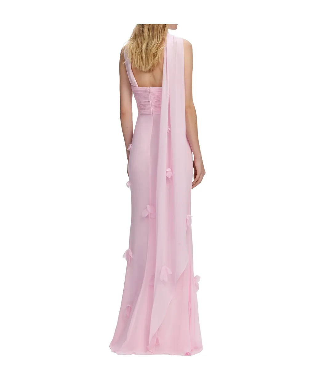 Self-Portrait Draped Scarf Maxi Dress