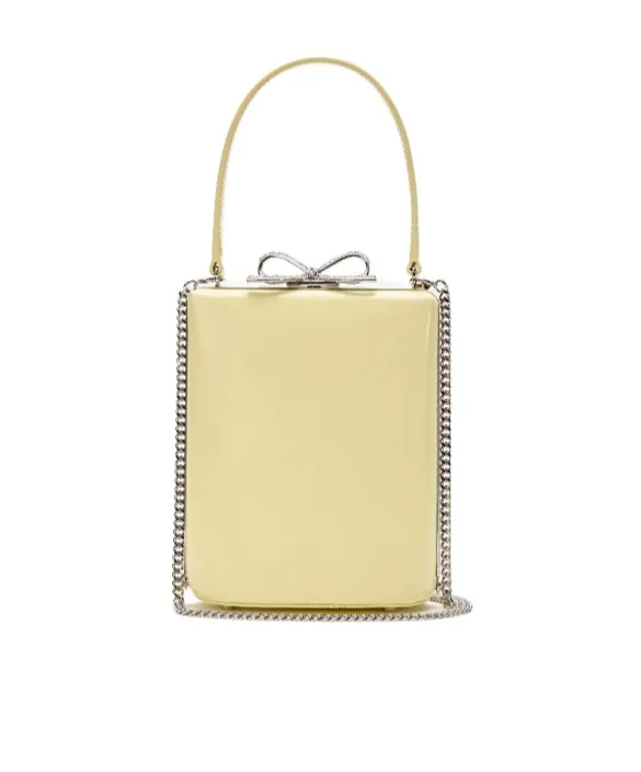 Self-Portrait Bow Clasp Leather Tote Bag