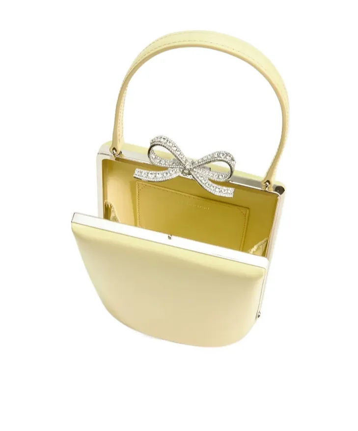 Self-Portrait Bow Clasp Leather Tote Bag