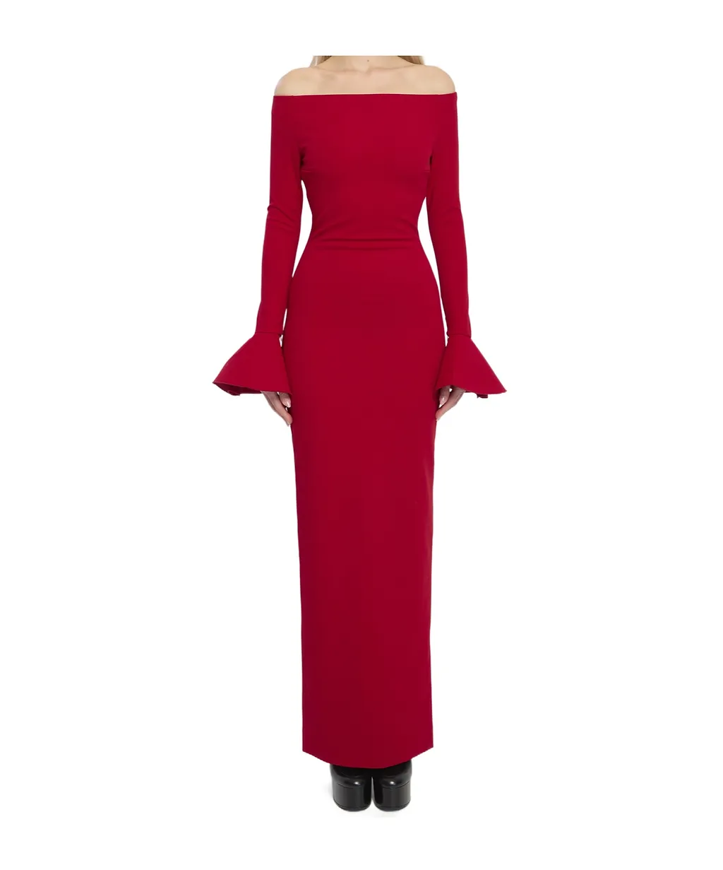 Solace London Anica Flared-Cuff Maxi Dress