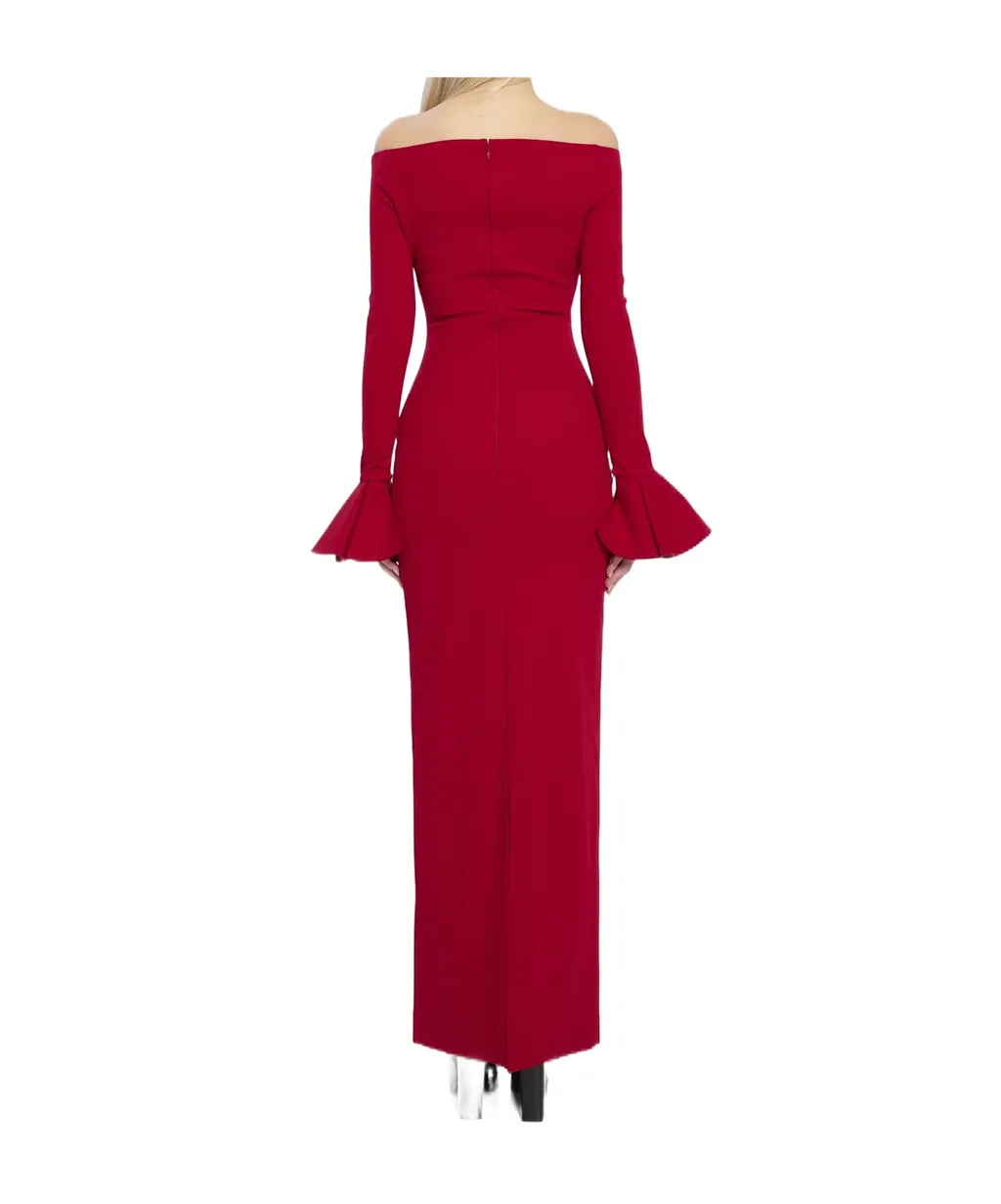 Solace London Anica Flared-Cuff Maxi Dress