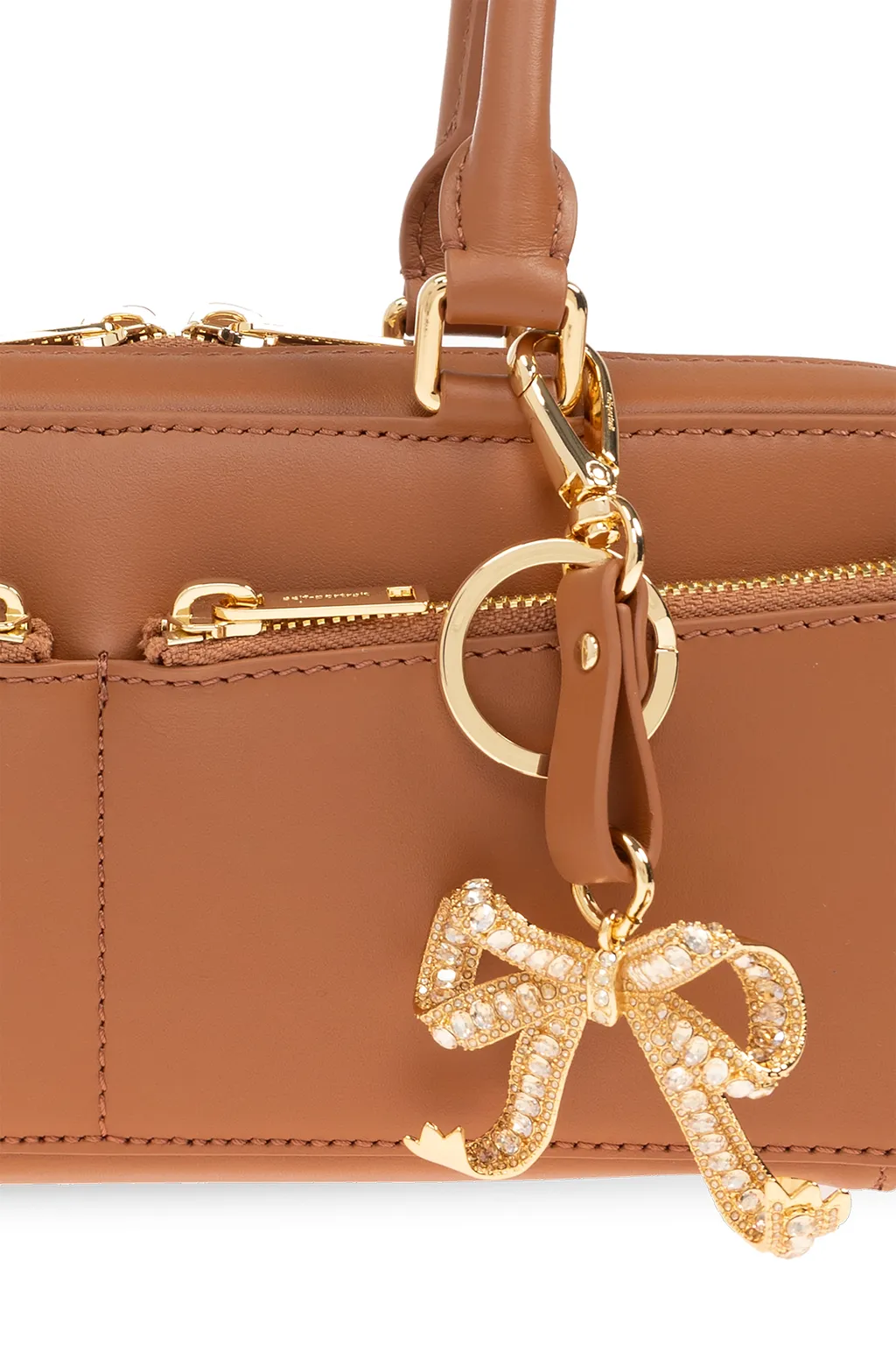 Self-Portrait Bow Charm Embellished Baguette Shoulder Bag