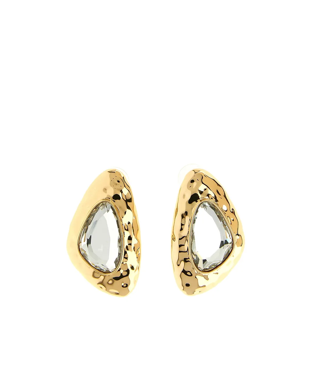 Self-Portrait Hammered Embellished Earrings