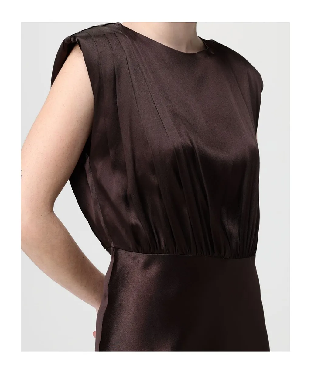 Semicouture Draped Open-Back Maxi Dress