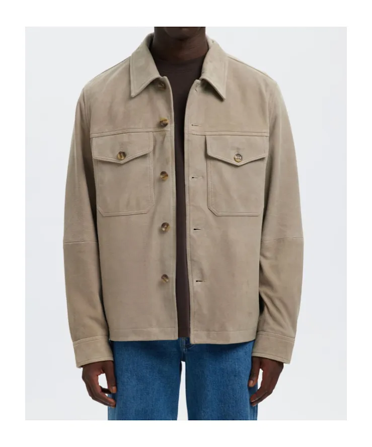 Pockets Button Suede Jacket