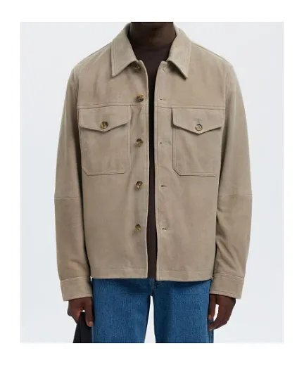 Pockets Button Suede Jacket