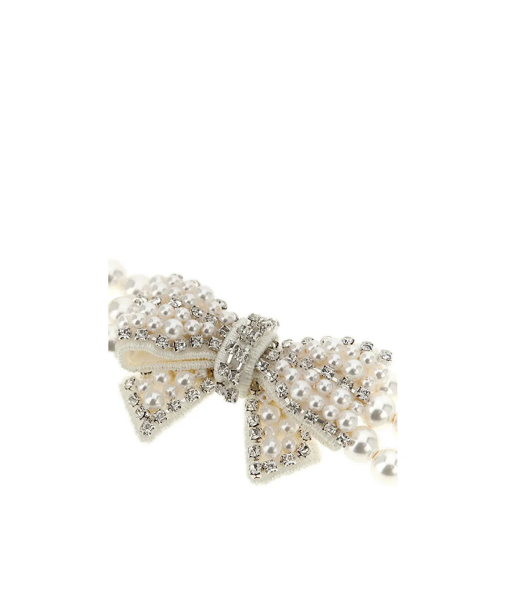 Self-Portrait Bow Embellished Necklace