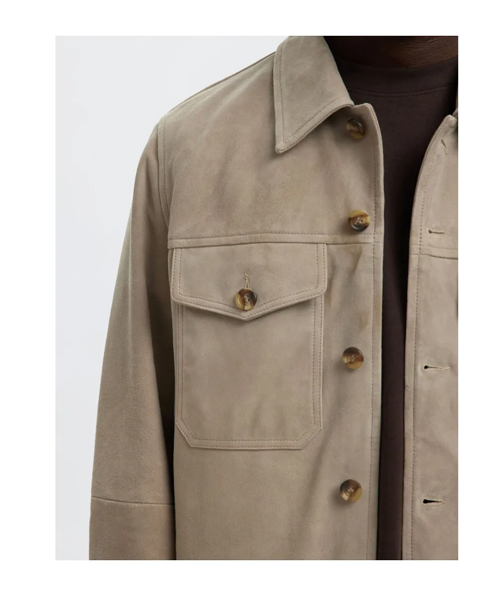 Pockets Button Suede Jacket