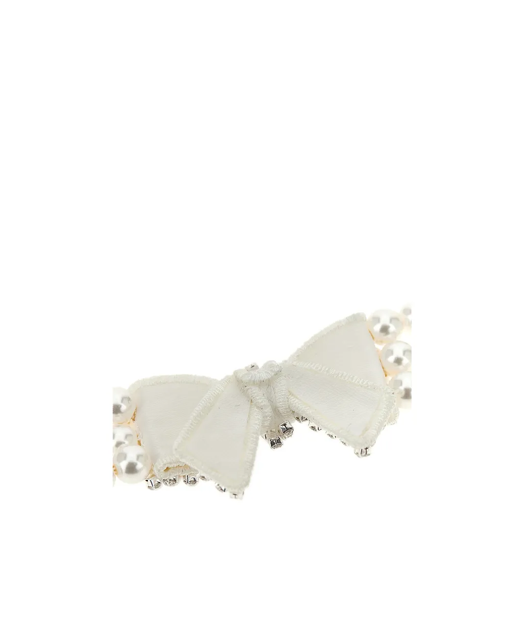 Self-Portrait Bow Embellished Necklace