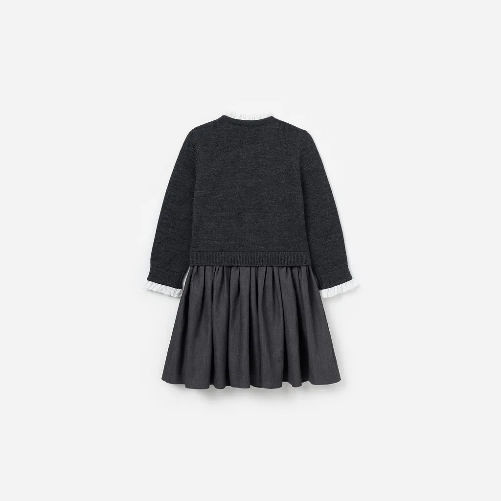 Argyle-Knit Buttoned Dress