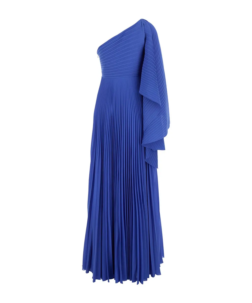 Solace London Maci One-Shoulder Pleated Dress