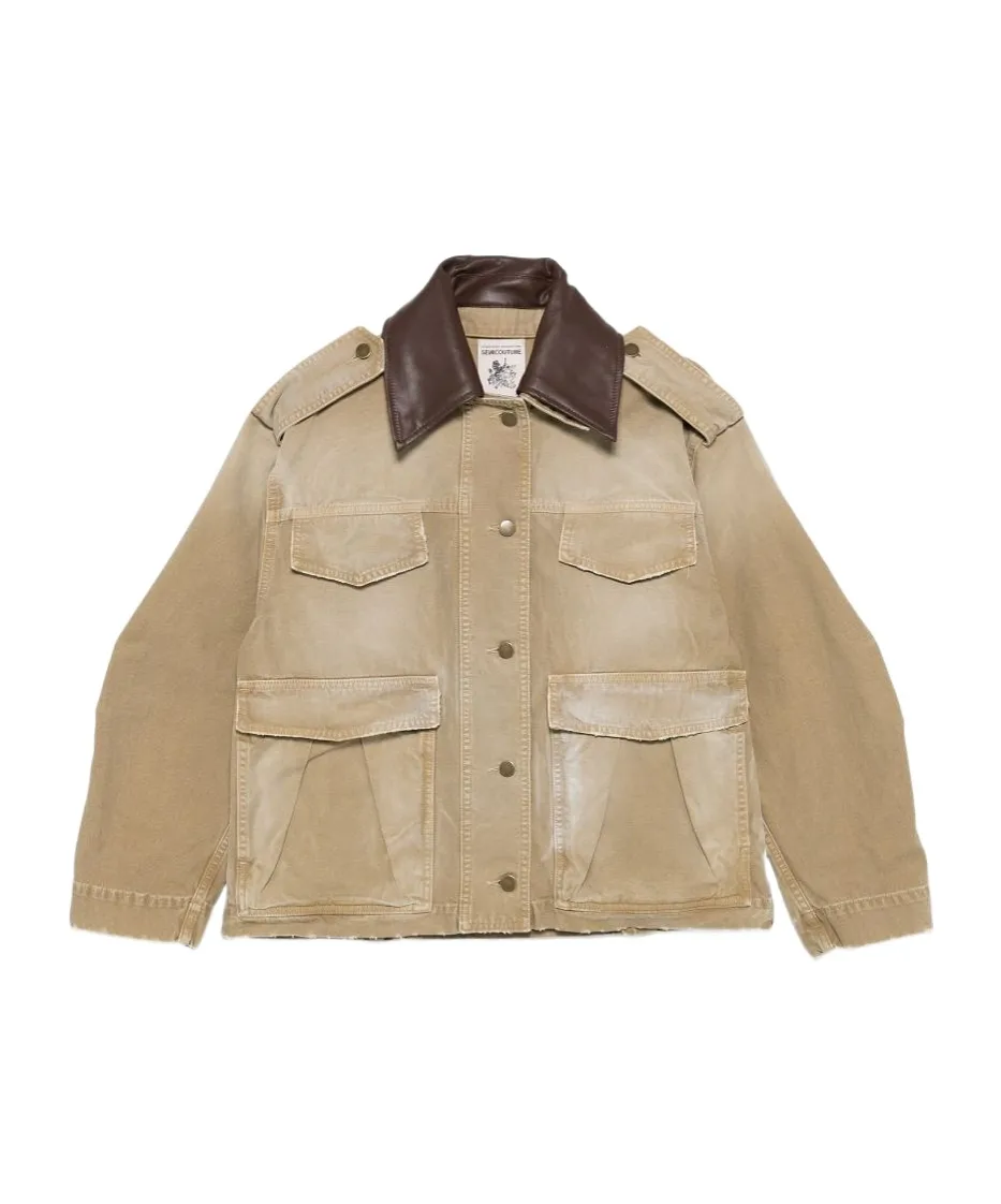 Semicouture Contrast Collar Utility Jacket