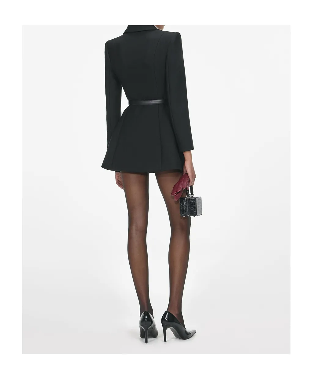Belted Double-Breasted Dress