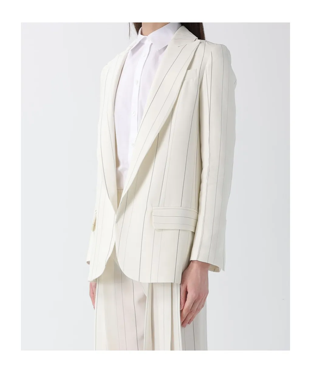 Semicouture Pinstriped Single-Breasted Blazer