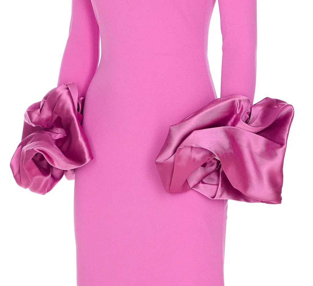Solace London Ruffled Sleeve Long Dress