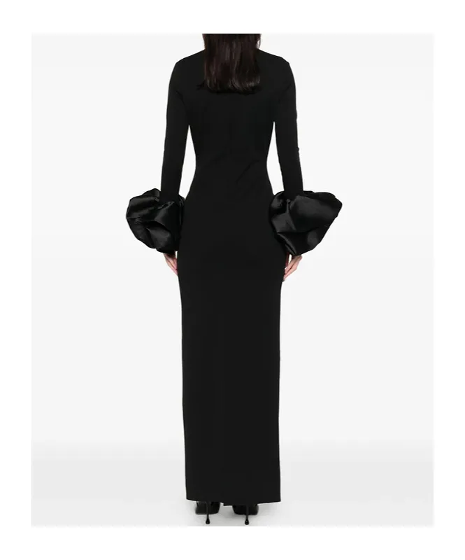 V-Neck Ruffled Dress