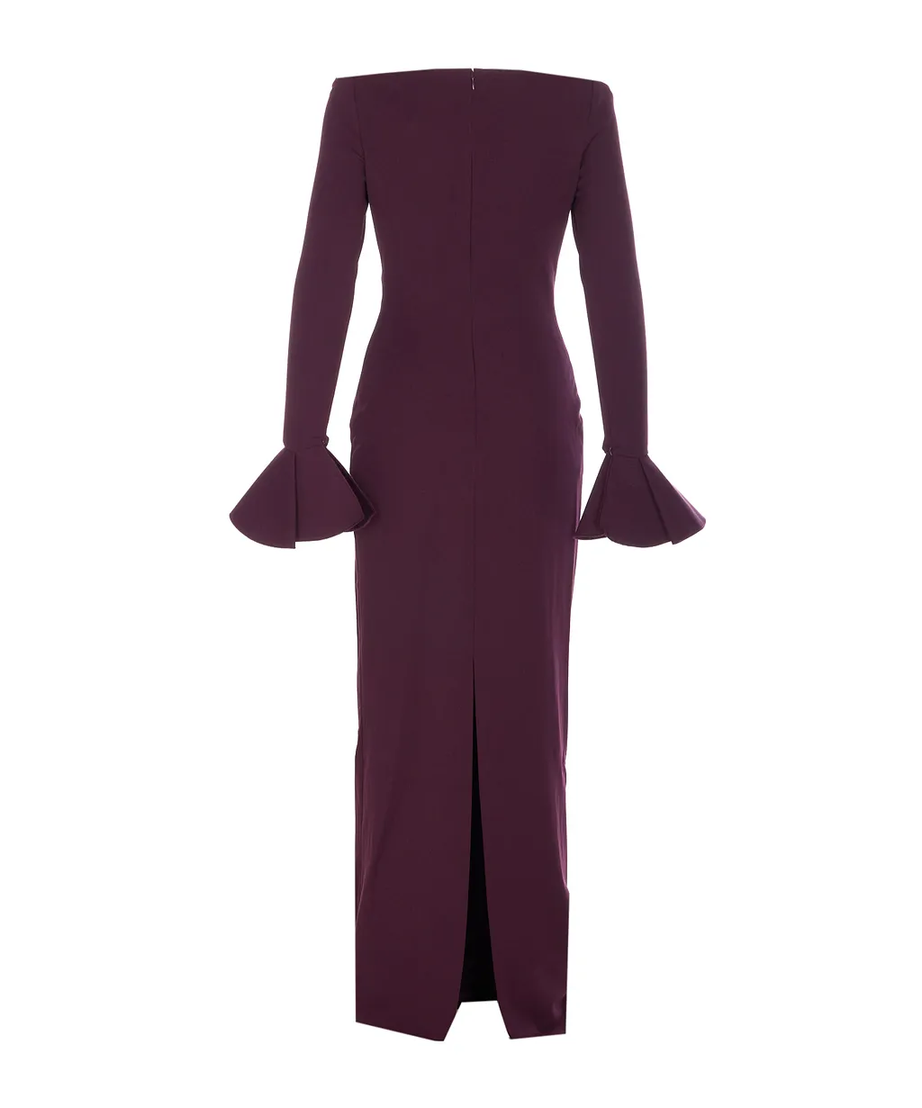 Solace London Anica Flounce-Sleeve Dress