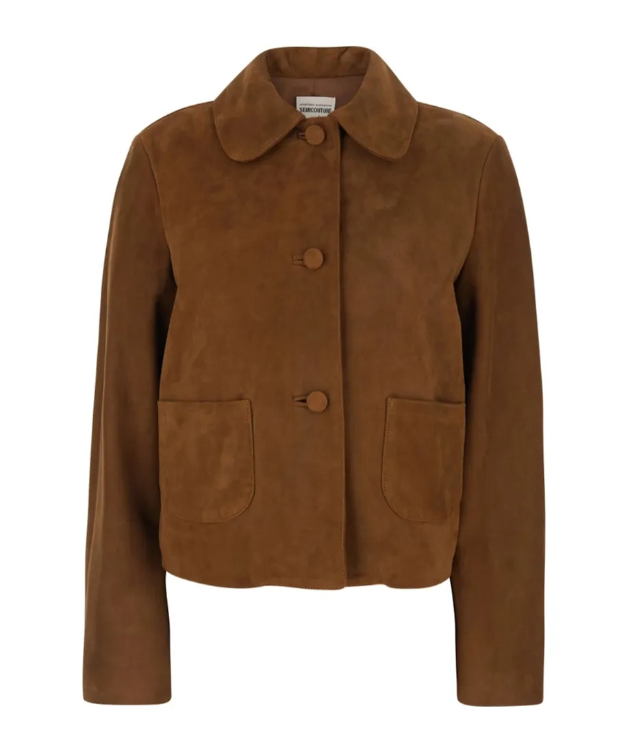 Semi Couture Suede Classic Collar Jacket