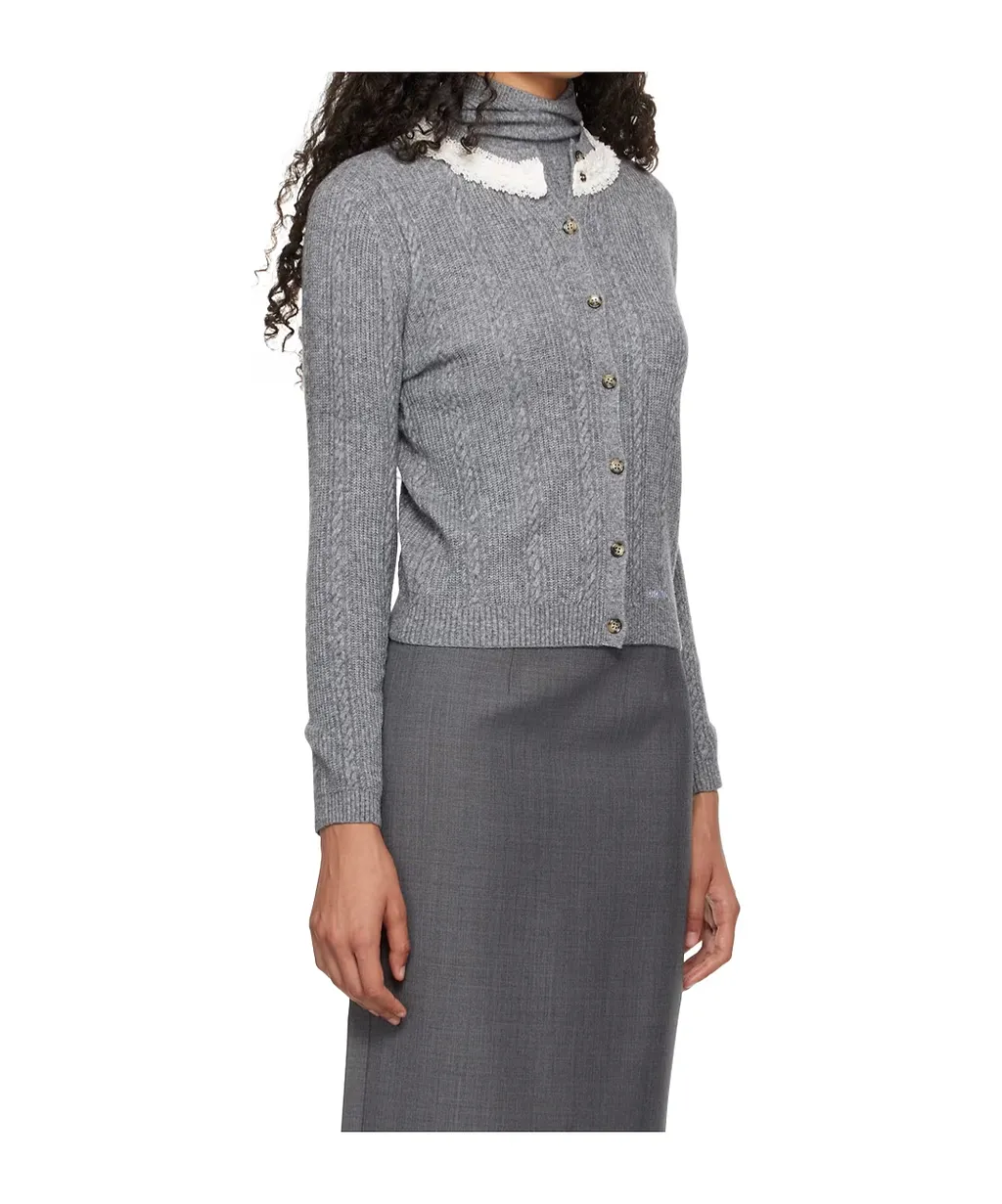 Collar Embellished Cardigan