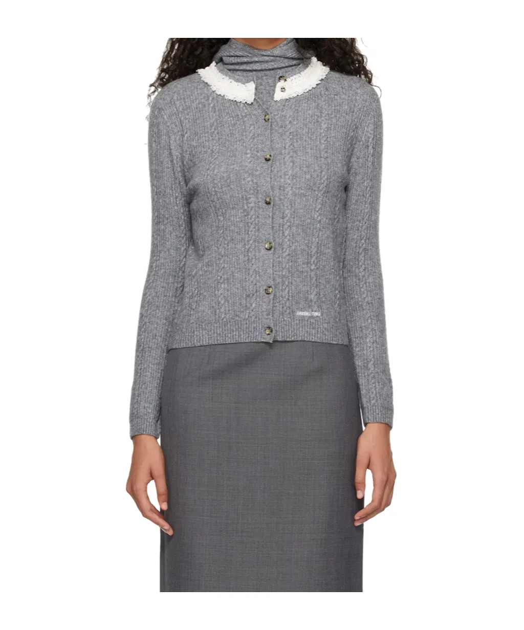 Collar Embellished Cardigan