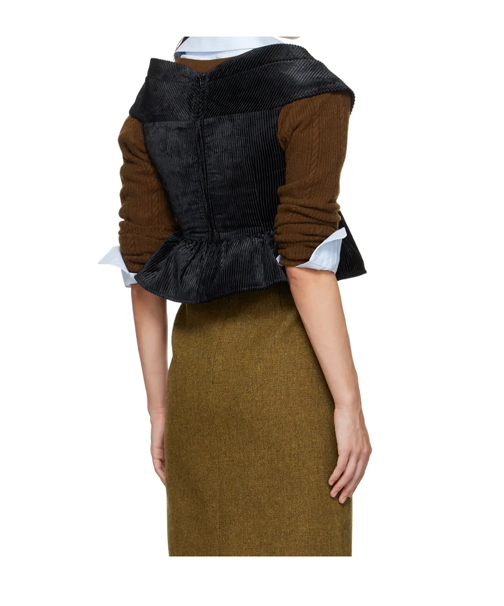 Lack Three-Dimensional Pleated Top