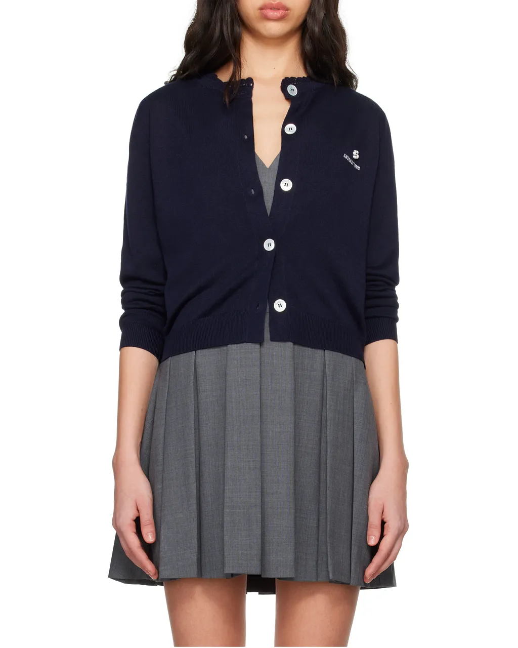Logo-Embroidered Cardigan