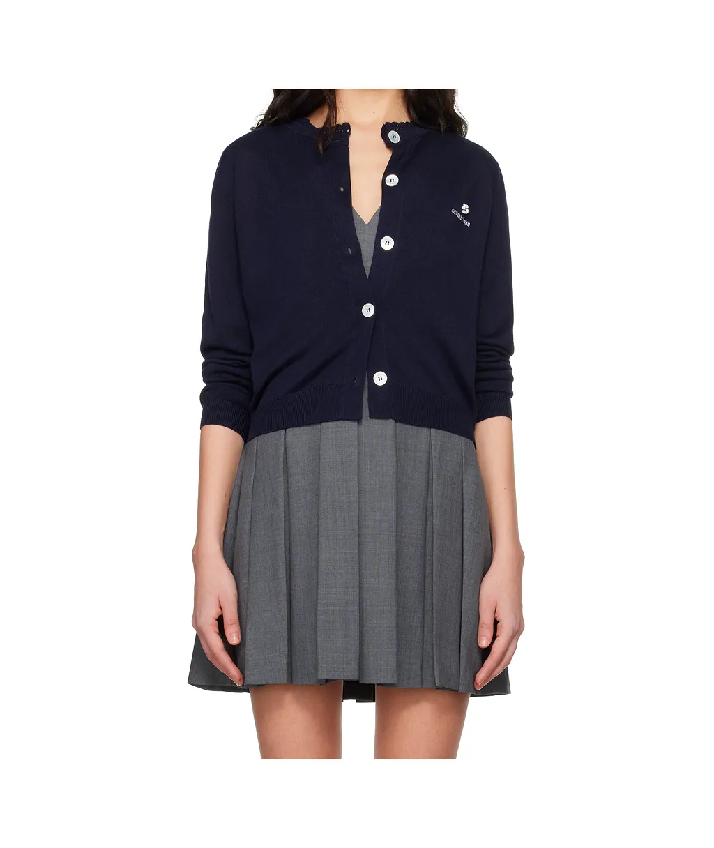 Logo-Embroidered Cardigan