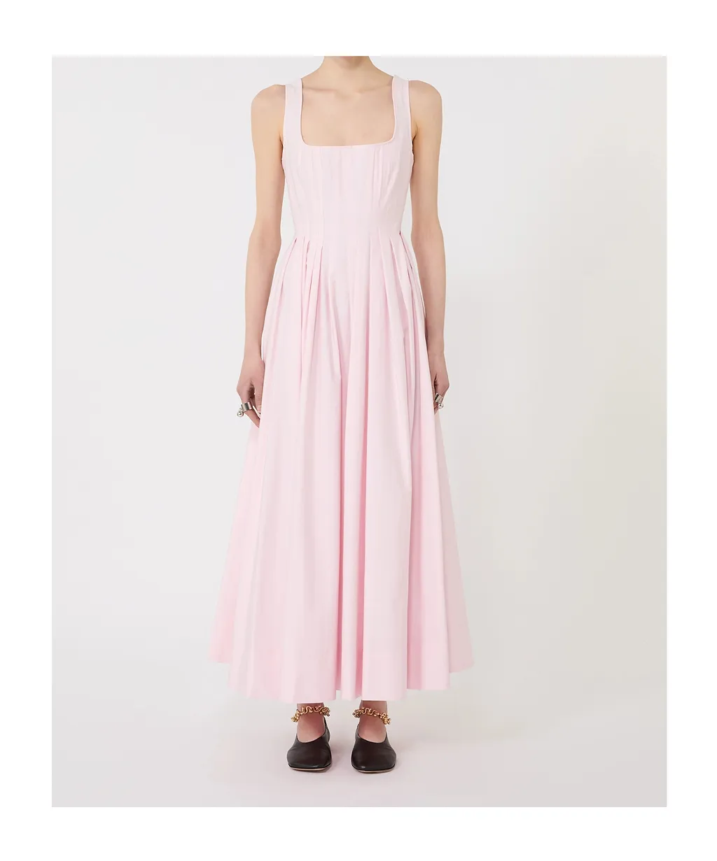 Sportmax Square-Neck Pleated Dress