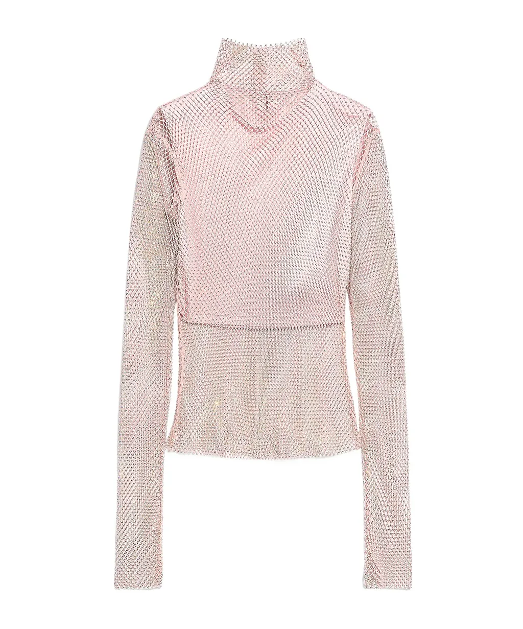 Sportmax Embellished High Neck Long-Sleeved Top